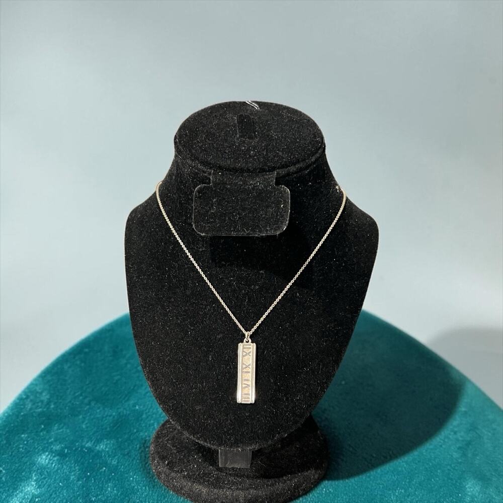 Tiffany & Co. Sterling Silver Atlas Bar Pendant Necklace